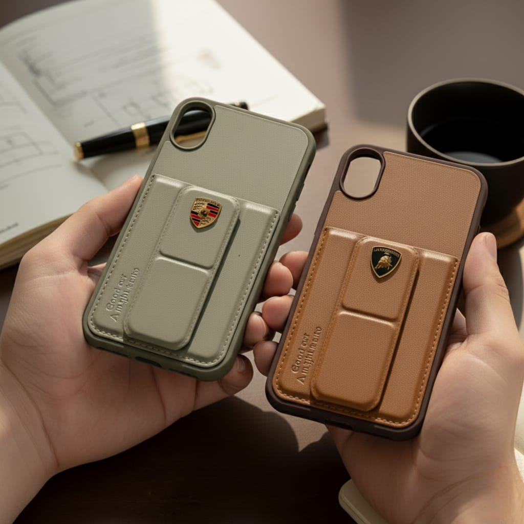 🏷️ Luxury Shield Leather Stand Case for iPhone X | iPhone 14 Pro